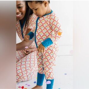 Little Sleepies Sleeper Kids One Piece with Rainbow and Blue Accents